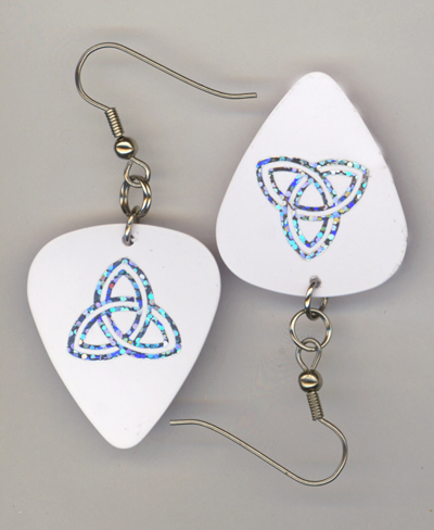 white trinity gp earrings