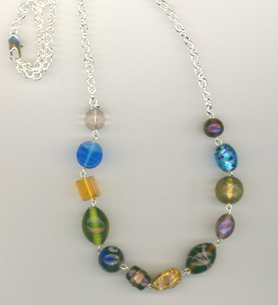 multi colored beaded necklace
