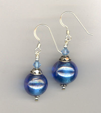 blue lw crystal earrings