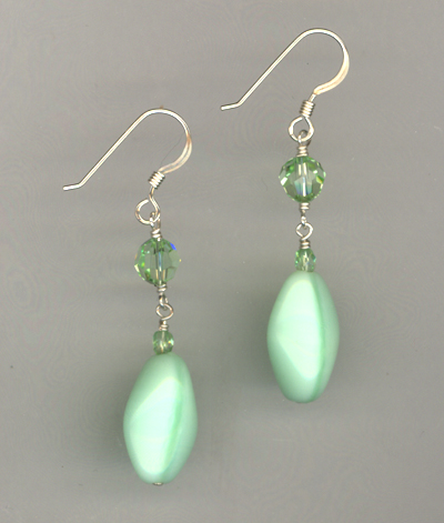 green chrysolite dangle earrings