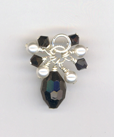 Hope Black White Crystal Pearl Pendant