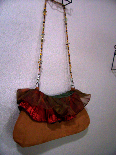 Falling Into Autumn Beaded Ruffled Purse