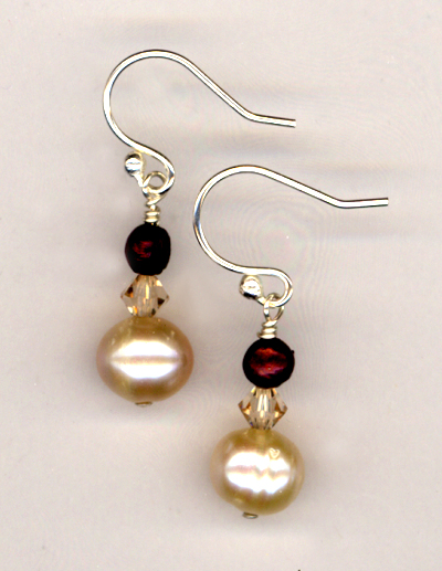 Cranberries & Creme Pearl Earrings