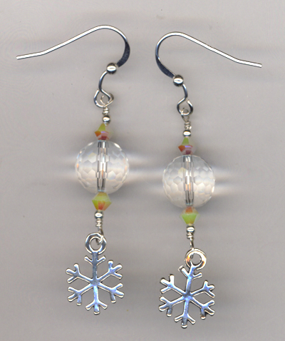 Let It Snow! Crystal snowflake Charm Earrings