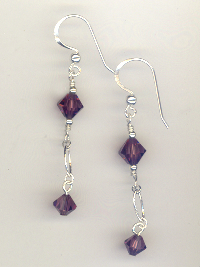 Amethyst Evening Crystal Earrings