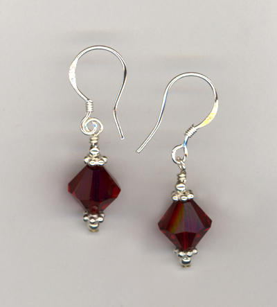 Valentine Red Swarovski Crystal Sterling Earrings