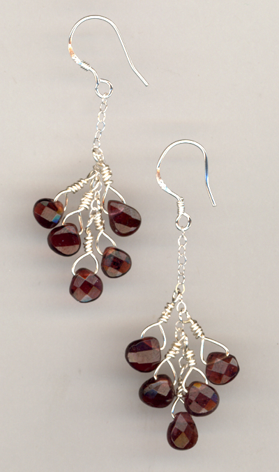 Bleeding Heart Garnet Gemstone Earrings