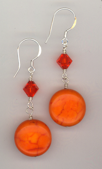 Orange Slice ~ Gemstone Earrings