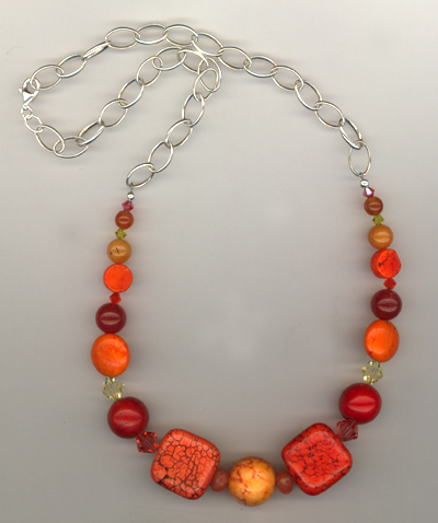 Orange Slice Gesmtone Necklace