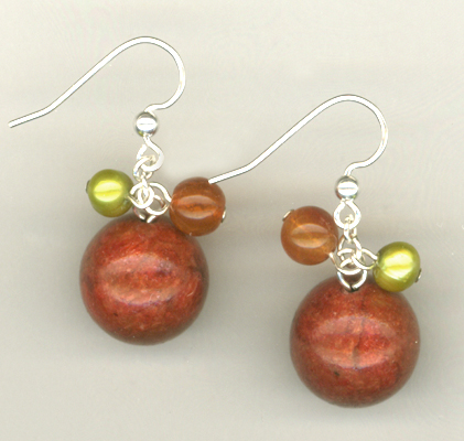 Summer Salsa Red Gemstone Earrings