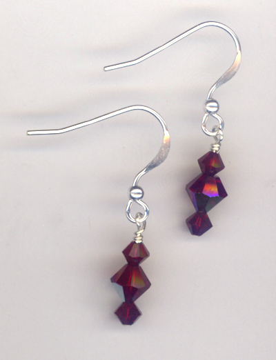 Chirstmas REd Crystal Earrings