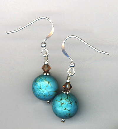 Colorado Turquoise  Sterling Earrings