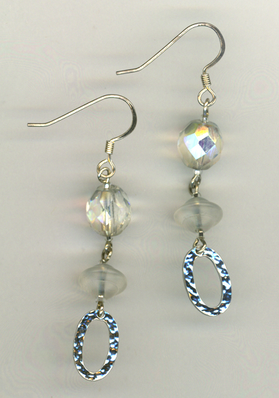 Holiday Silver Sparkle Crystal Earrings