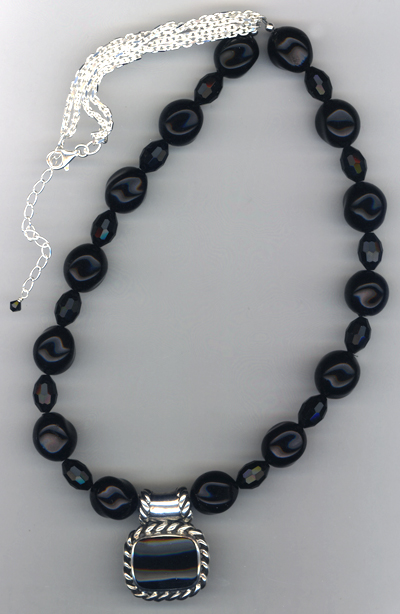 Midnight Black Pendant Necklace