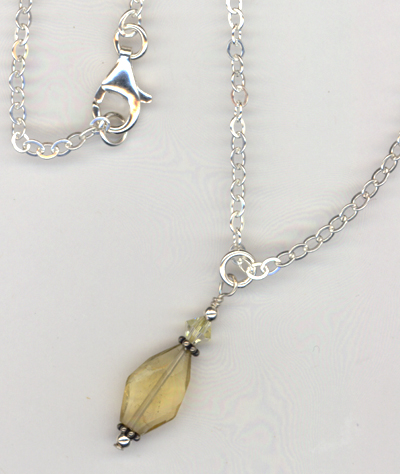 Lemon Yellow Gemstone Pendant Necklace