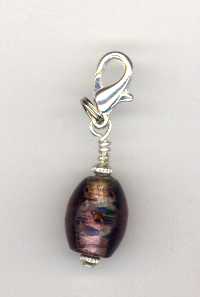 Purple Beaded Zipper Pull