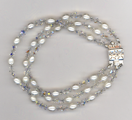 Hannah's Crystal Pearl Wedding Bracelet