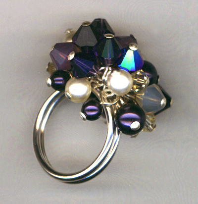 Purple Velvet Champagne Cha-cha Crystal Ring