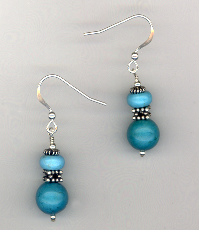 Robin Blue Turquoise Sterling Earrings