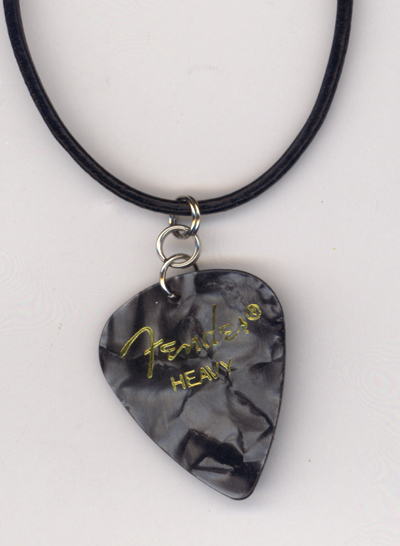 Black Pearl Fender Guitar Pick Necklace