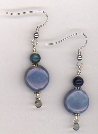 Hope ~ Blue Lampwork Beaded Earrings