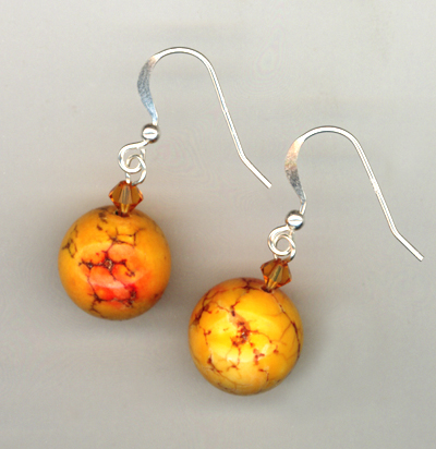 Orange You Glad ~ Turquoise Crystal Earrings