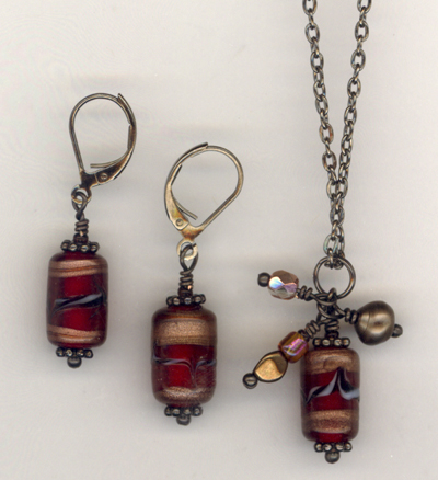 Cinnamon Spice ~  Beaded Jewelry Set