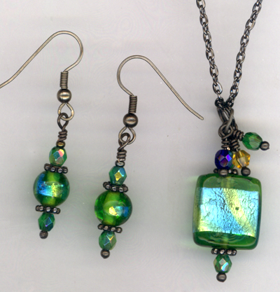 Bermuda ~ Lampwork Crystal Jewelry Set