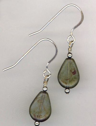 Mossy Meadows ~ Sterling Teardrop Earrings