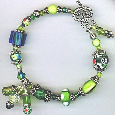 Green Whimsy chunky Bracelet