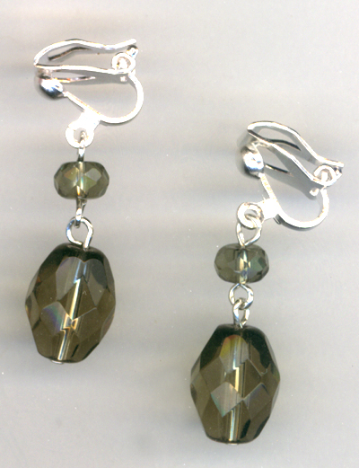 Smokey Mountain Crystal Clip-on Earrings 