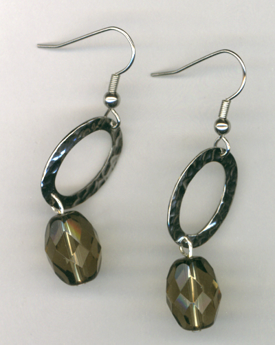 Smokey Majesty Crystal Link Earrings