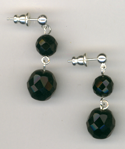 Happy Holidays ~ Black Jet Crystal Post Earrings