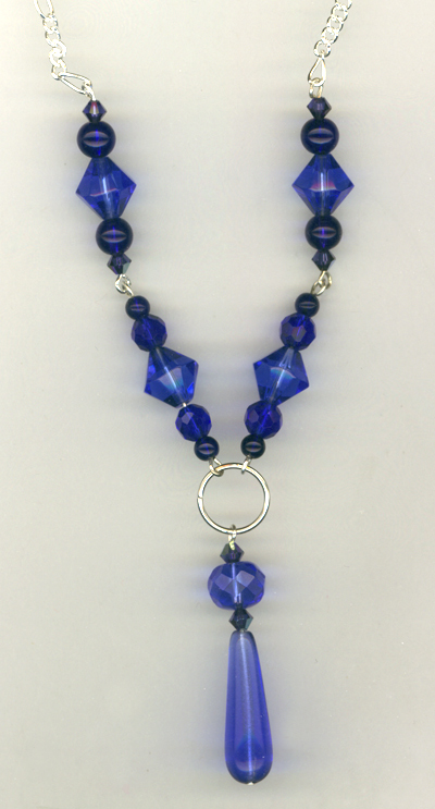 Sapphire Sparkle Blue Pendant Chain Necklace