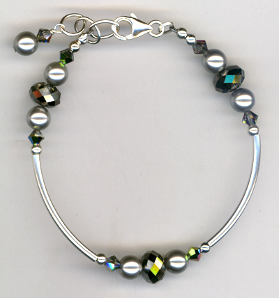 Silver Splendor ~ Crystal Pearl Bracelet