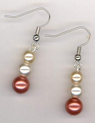 Triple Creme Pearl Earrings