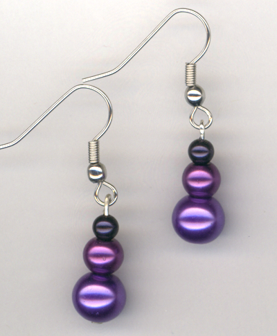 Perfect Purple Triple Stack Earrings