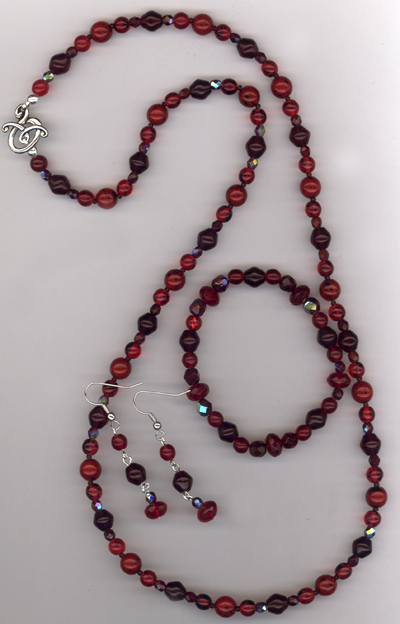 Gift For The Holidays ~ Red Beaded Jewelry Set