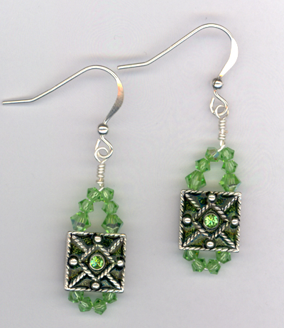 Peridot Swarovksi Crystal Earrings