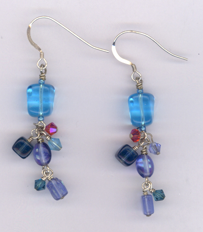 Banish The Blues ~ Crystal Dangle Earrings