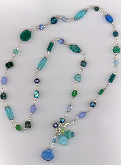 Ocean Blues ~ Beaded Sterling Silver Necklace
