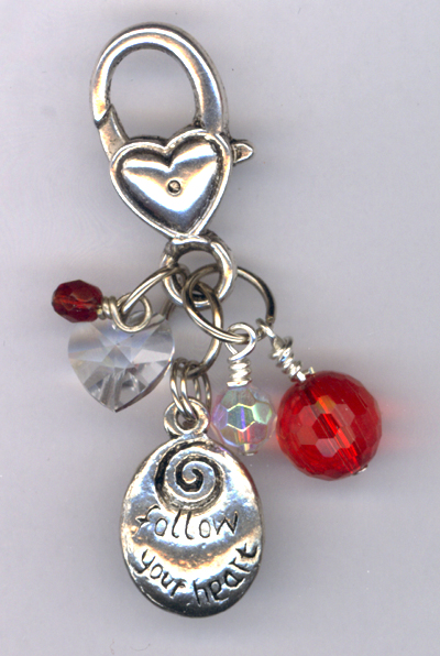 Follow Your Heart Valentine Purse Charm