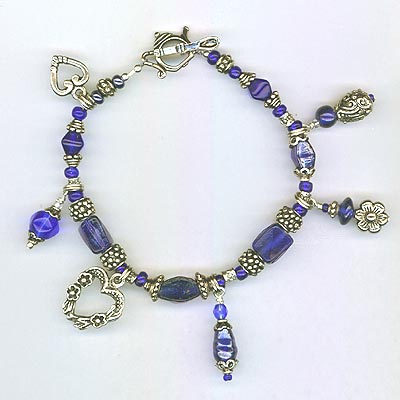 Blue tea charm bracelet 3