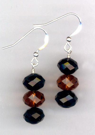 Cappuccino ~ Crystal Stacked Earrings