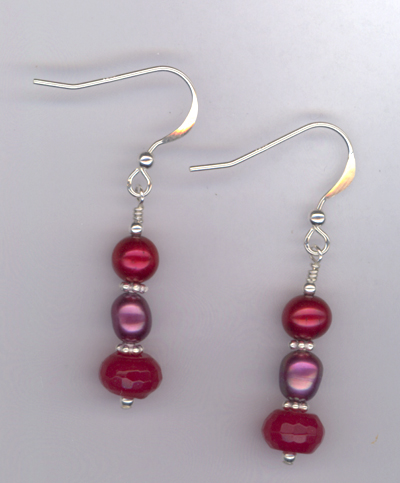 Ruby Slippers ~ Pearl Jade Sterling Earrings