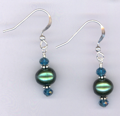 Emerald Isle ~ Crystal Pearl Earrings