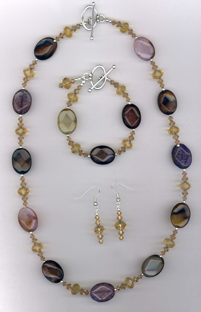 To Die For ~ Agate Multi-Colored Gemstone Crystal Jewelry Set
