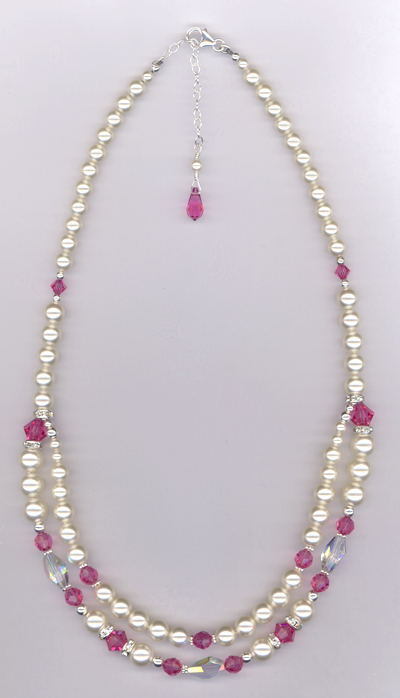 Custom Bridal Swarovski Crystal Pearl Necklace