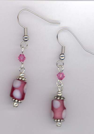 Whimsy Girl Pink ~ Polka Dot Earrings