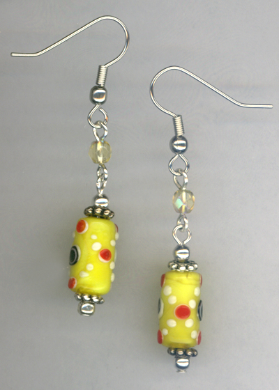 Whimsy Girl Yellow ~ Chunky Beaded Earrings